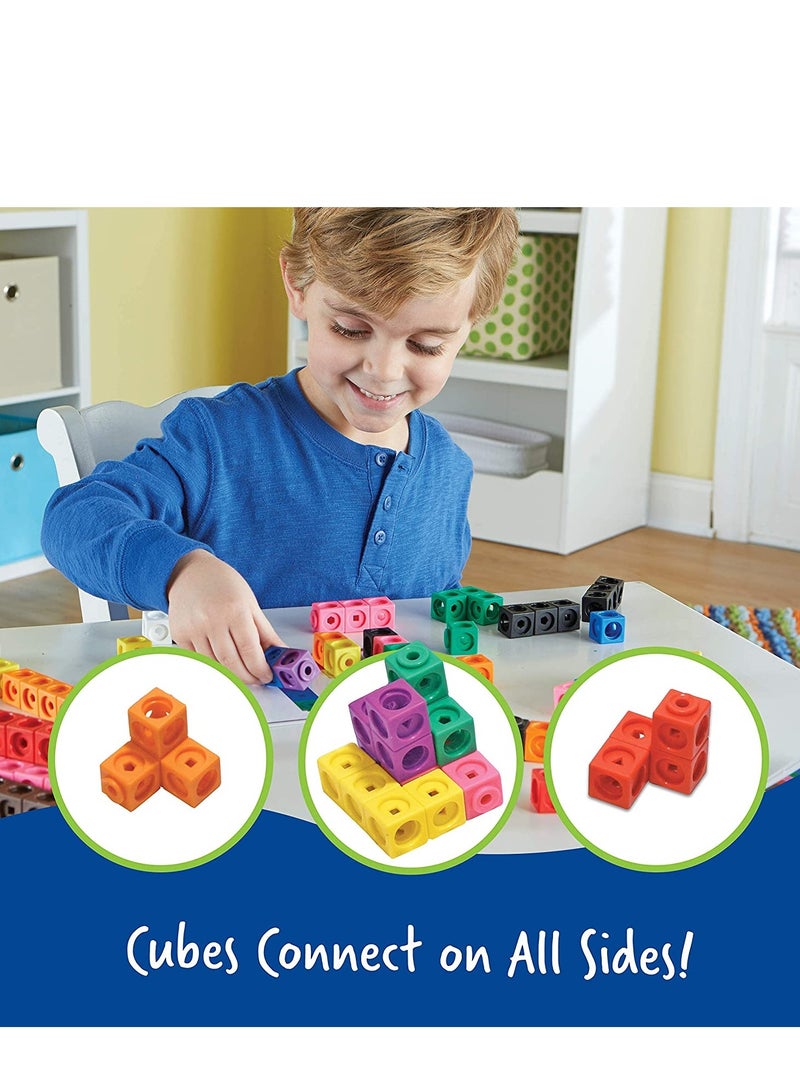 MathLink Cubes Set of 100 Cubes Ages 5+ Kindergarten STEM Activities Math Manipulatives and Counters Homeschool and Teacher Supplies