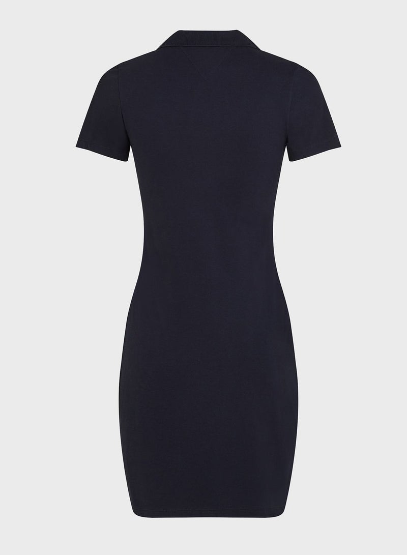 Polo Neck Knitted Dress