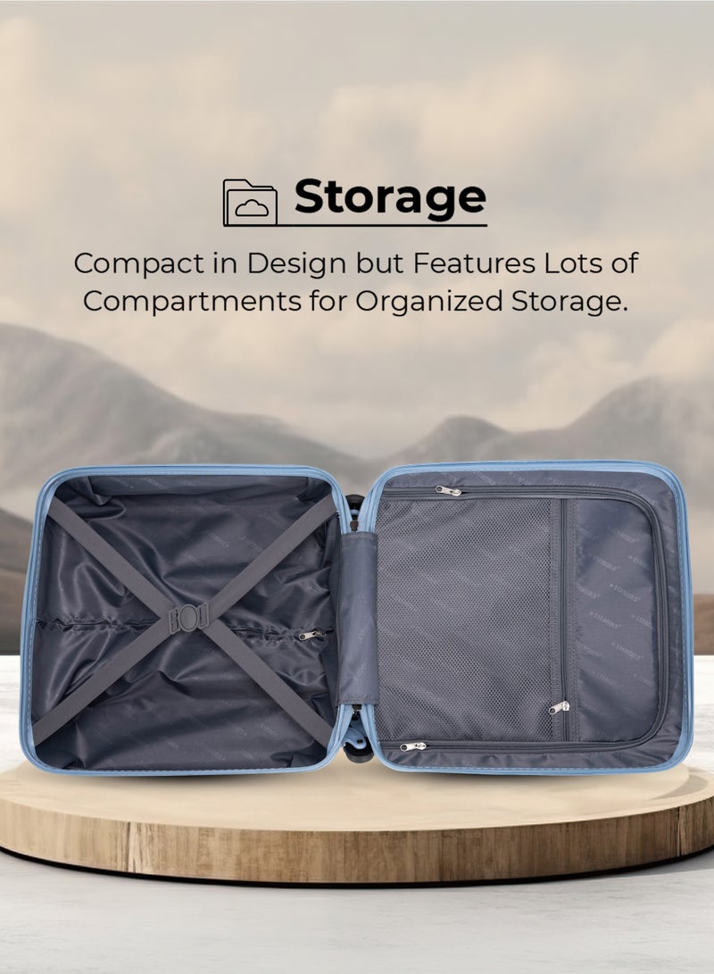 Single Hardside Spinner 4 Wheels Cabin Trolley Luggage With Number Lock 16 Inches