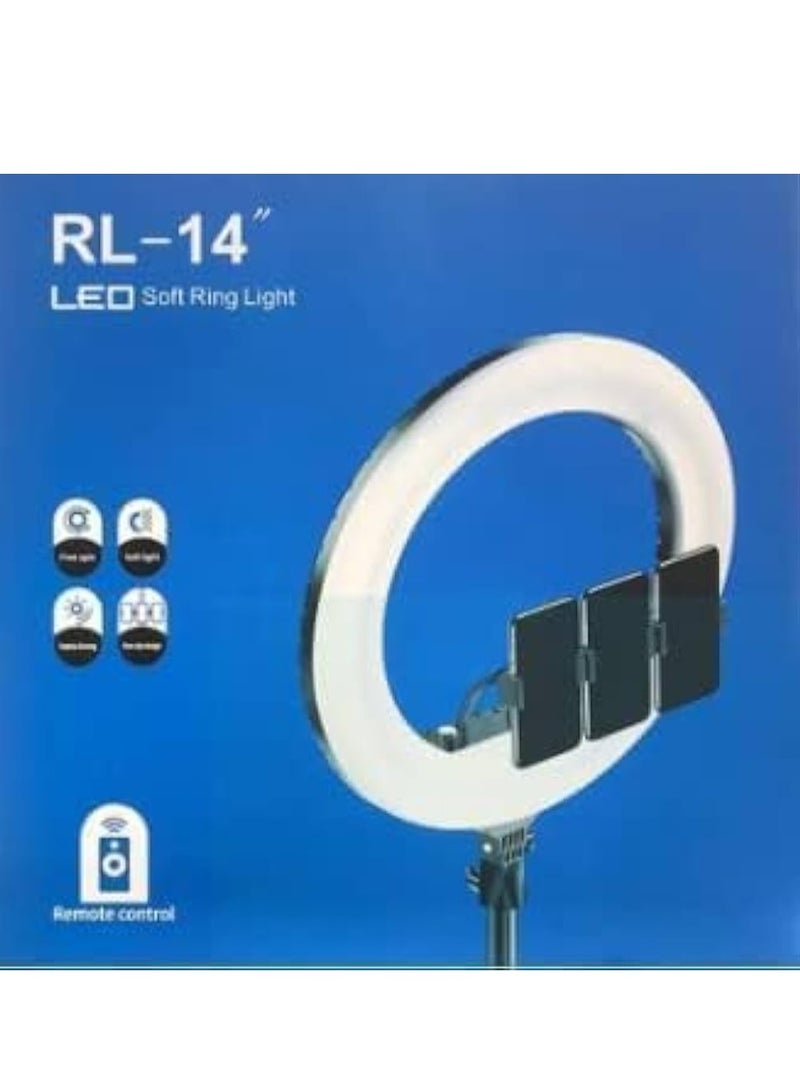 RL-14 LED Ring Light, 14 Inch Soft Ring Light for Smartphones, Camera, YouTube TikTok Videos with Tripod & 3 phone Holders
