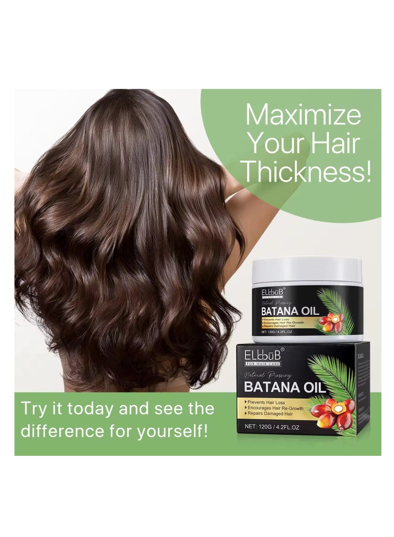 120g Natural Batana Oil Hair Butter Raw Batana Oil for Hair Growth with Castor Seed Oil and Shea Butter Batana Oil Enhance Hair Strength Prevent Hair Loss Repair Splitting Drying Hair Growth Oil