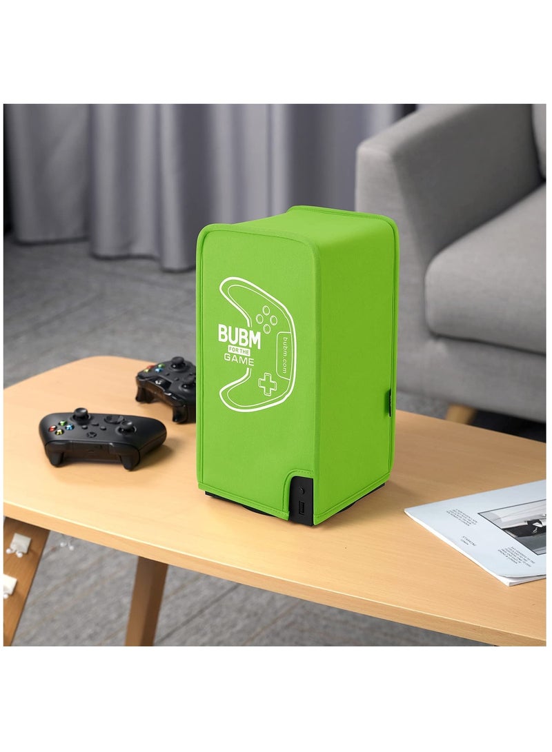 Dust Cover for Xbox Series X Console, Dustproof Waterproof Anti-Scratch Fabric Easy Protective Case with Access Cable Port, Wetsuit Grade Elasticity Fabric (Green)