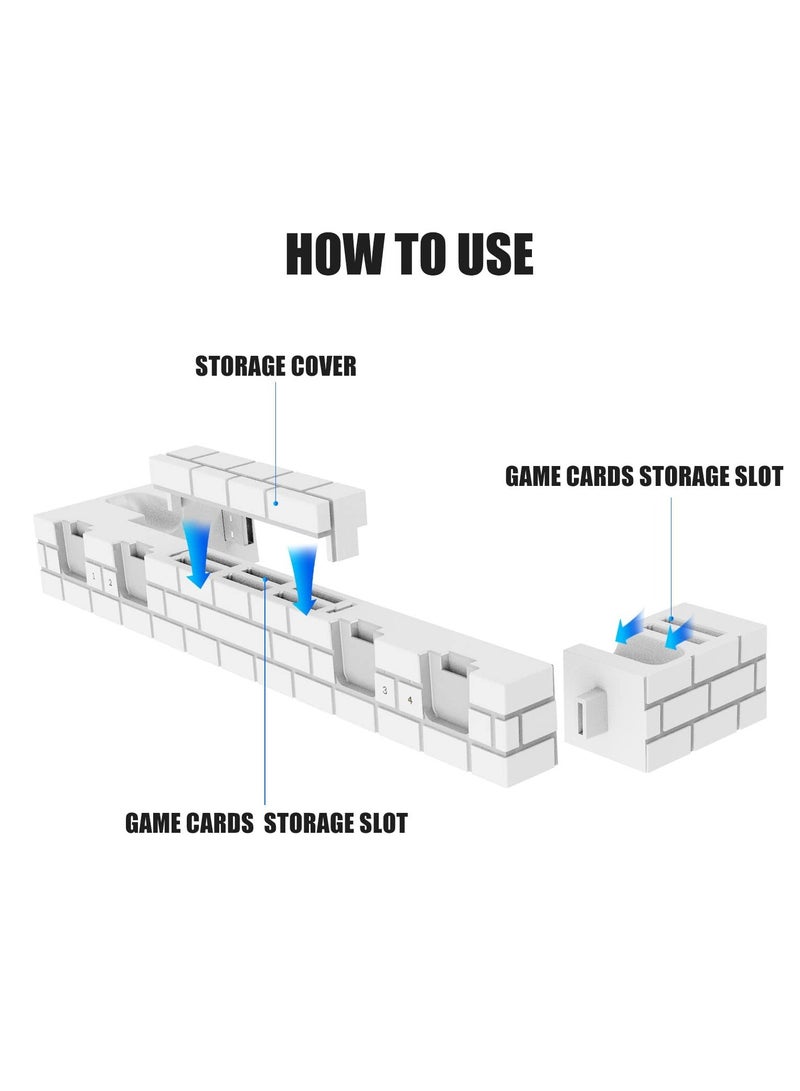 Joy Con Charging Dock for Switch/Switch OLED, JoyCon Charger, for Switch Controller Charger Available to Charge 1-6pcs Joycons&Holder of 8 Game Cards