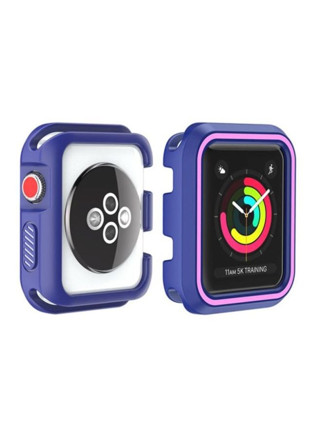 Rugged Armor Bumper Protective Case Cover For Apple Watch Series 1/2/3 42mm Purple/Pink