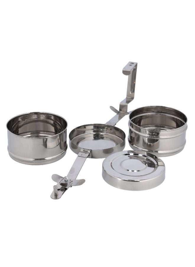 2 Layer Stainless Steel Bombay Tiffin Silver 13x21cm