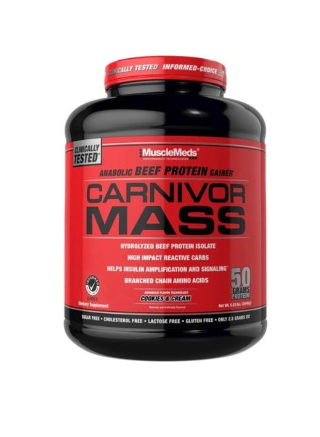 Carnivor Mass Anabolic Beef Protein Gainer Cookies&Cream 5.83 Lbs.