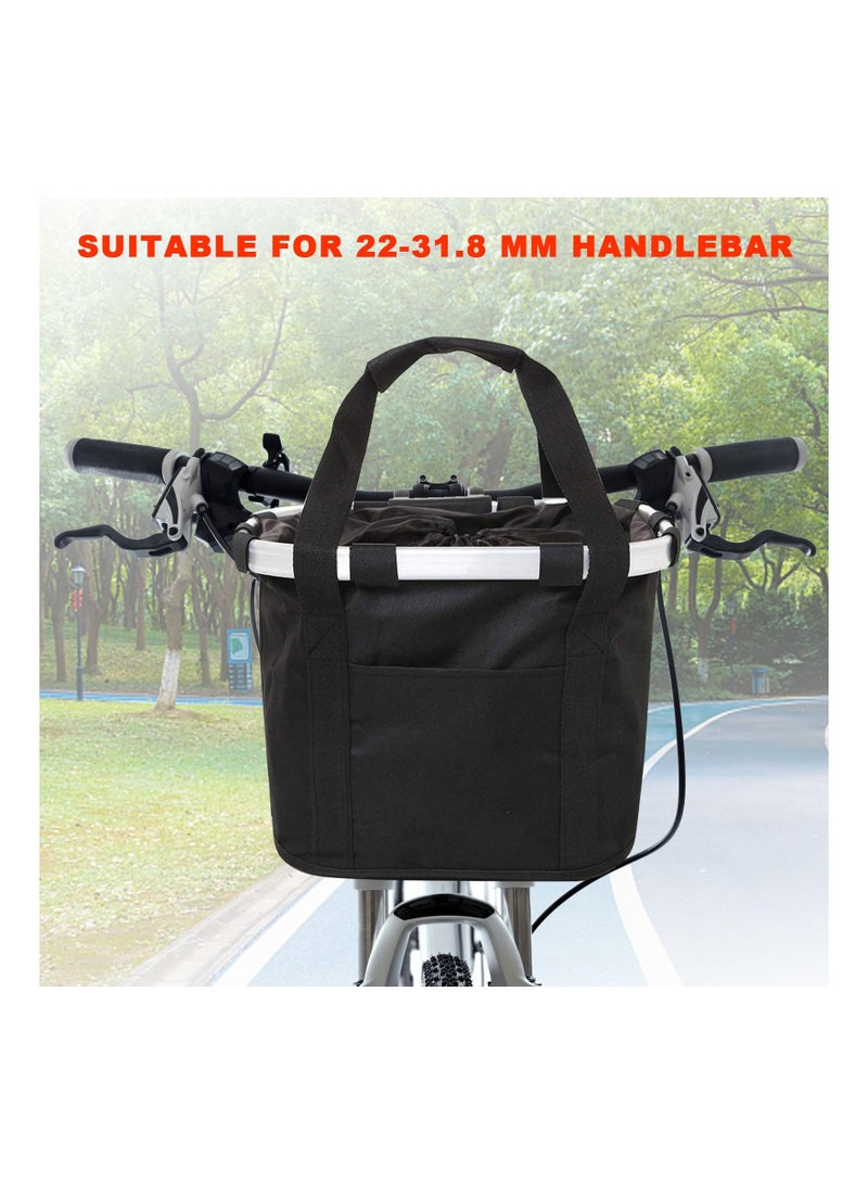 Bike Basket, Front Dog Basket for Bike, Bike Baskets for Adult Bikes, Bike Bags for Bicycles, Removable Bicycle Basket, Folding Small Pet Bag for Shopping Camping Cycling, Waterproof Easy to Carry