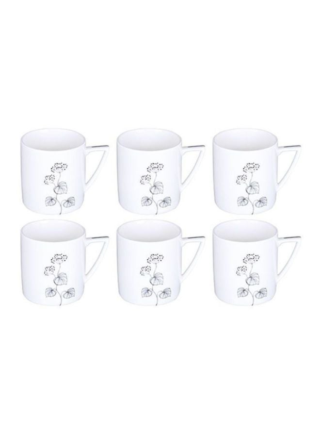 6-Piece Bone China Tea Cups White
