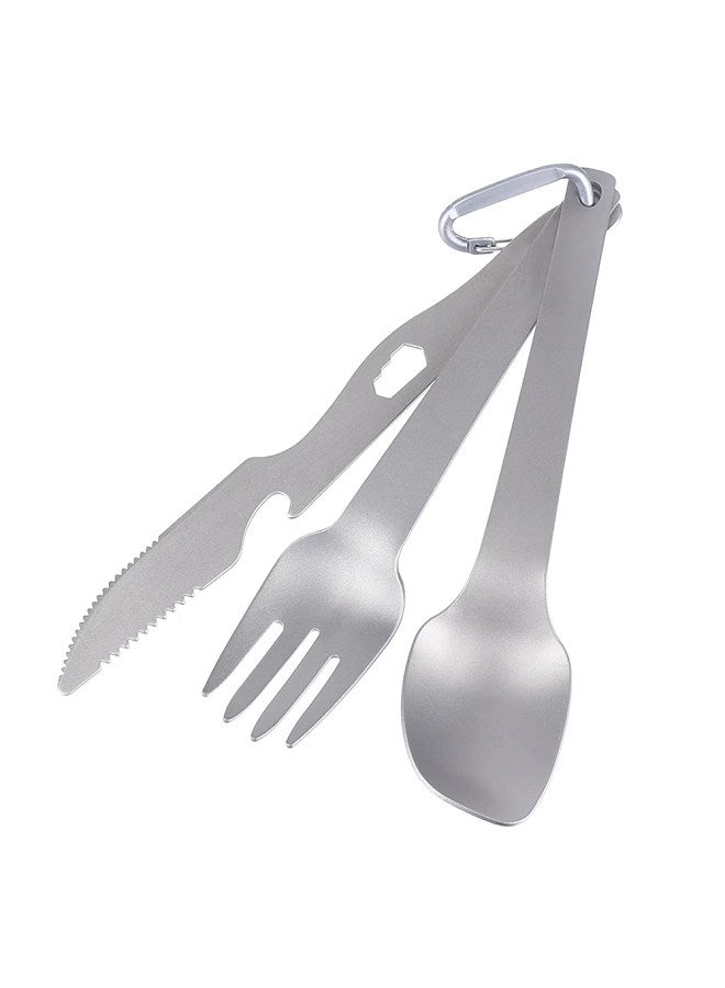 Titanium Knife Fork Spoon Cutlery Set Camping Dishware Outdoor Flatware for Hiking Camping