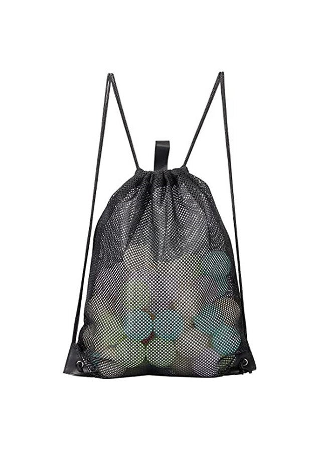 Mesh Bag Portable Drawstring Storage Backpack Heavy-Duty Sport Equipment Storage Bag for Beaching Swimming Gym Shopping