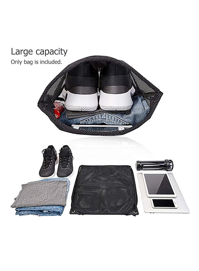 Mesh Bag Portable Drawstring Storage Backpack Heavy-Duty Sport Equipment Storage Bag for Beaching Swimming Gym Shopping