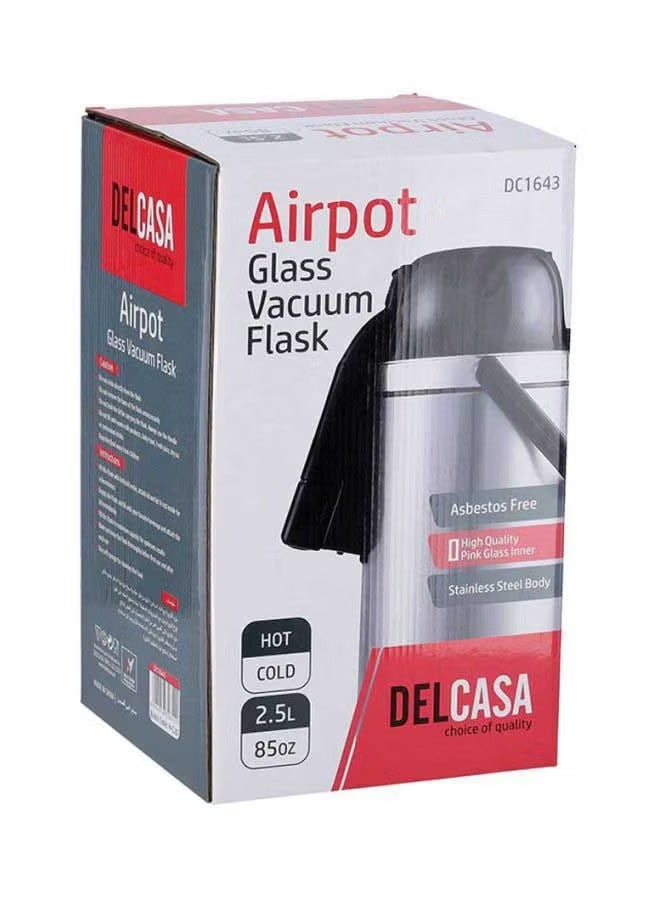 Airpot Glass Vacuum Flask Silver/Black 20.6x20.4x34.9cm