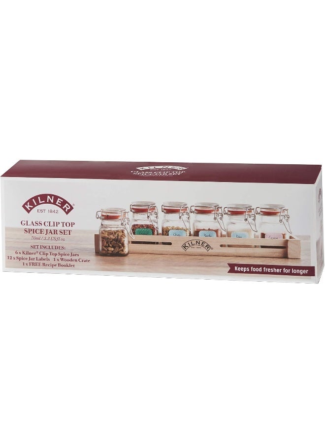 70 ml Glass Clip Top Spice Jar Set