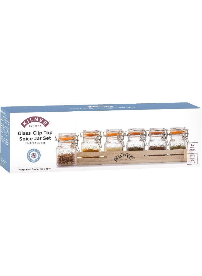70 ml Glass Clip Top Spice Jar Set