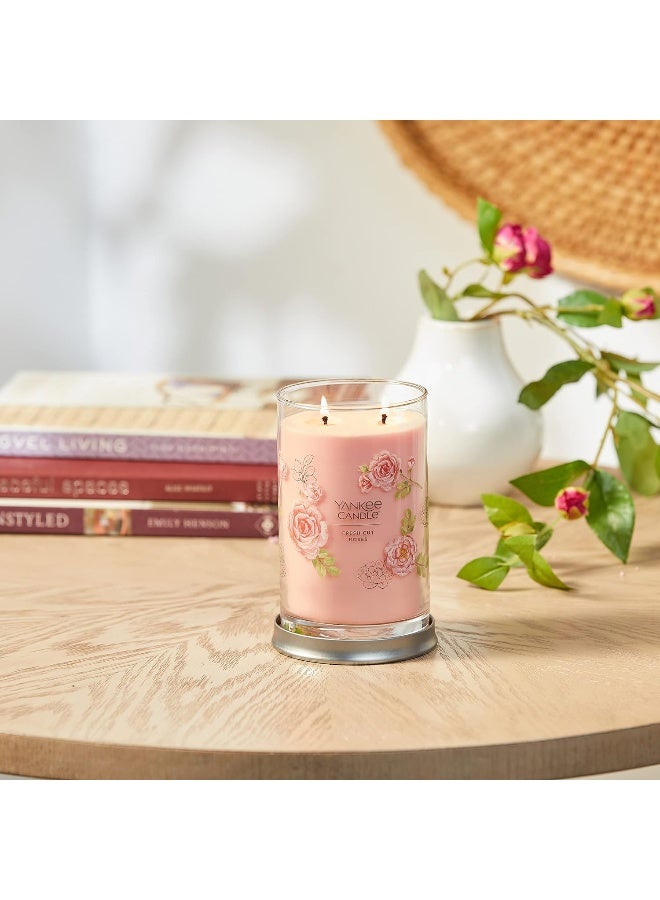 Candle Signature Scented Candle | Fresh Cut Roses Large Tumbler Candle with Double Wicks | Soy Wax Blend Long Burning Candle | Perfect Gifts for Women