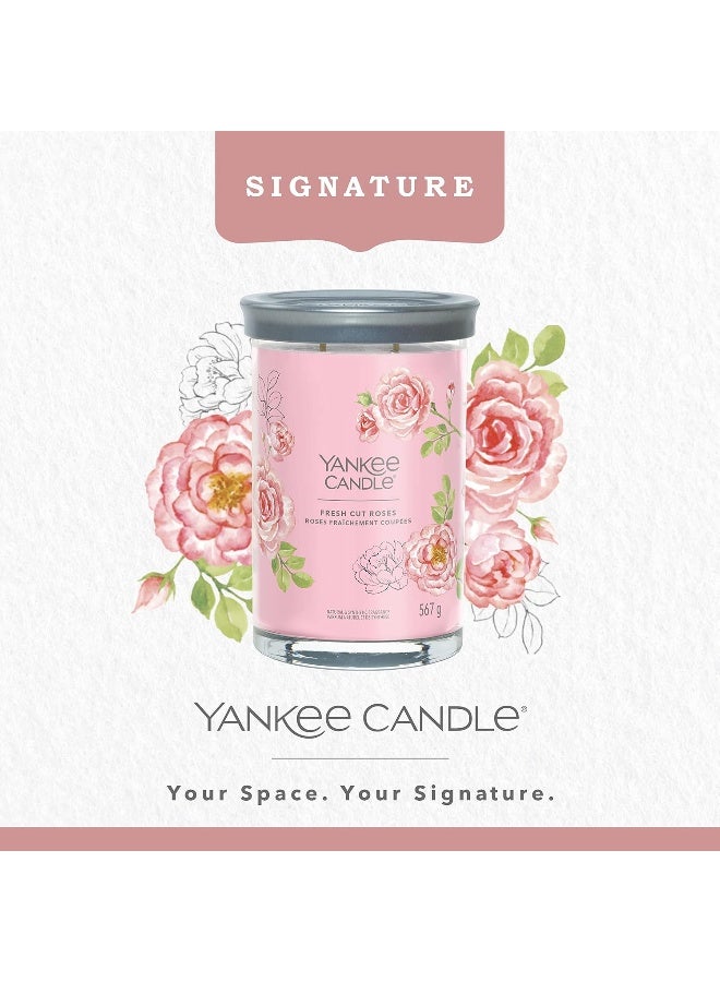 Candle Signature Scented Candle | Fresh Cut Roses Large Tumbler Candle with Double Wicks | Soy Wax Blend Long Burning Candle | Perfect Gifts for Women