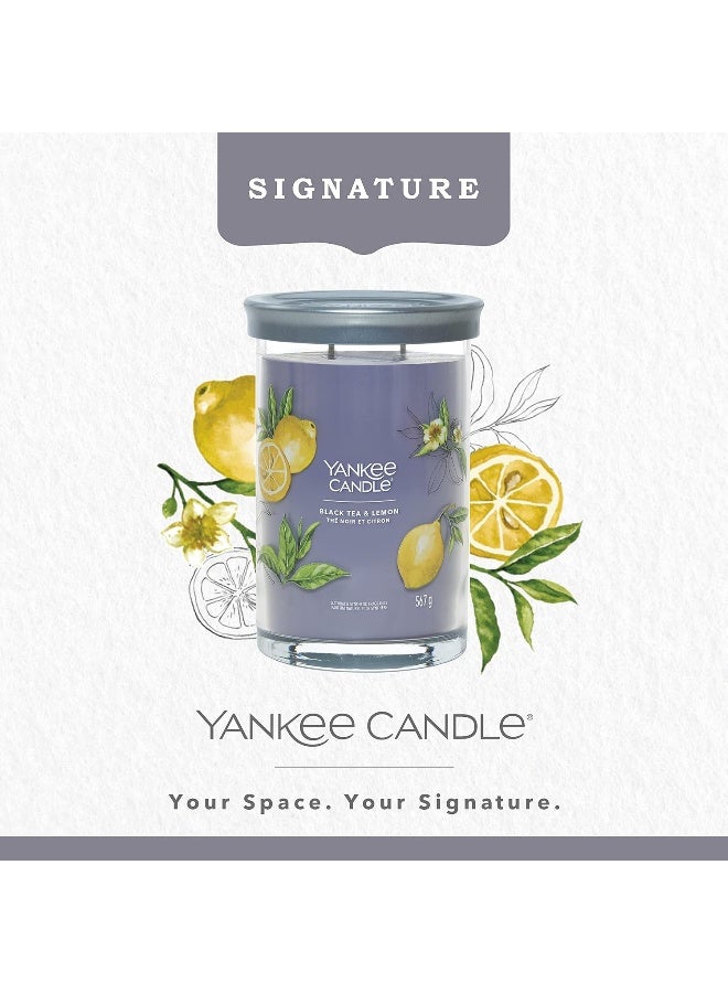 Signature Scented Candle | Black Tea  Lemon Large Tumbler Candle with Double Wicks | Soy Wax Blend Long Burning Candle | Perfect Gifts for Women