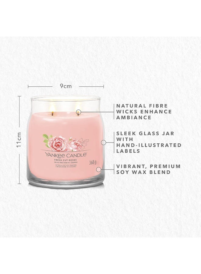 Signature Scented Candle | Fresh Cut Roses Jar Candle with Double Wicks | Soy Wax Blend Long Burning Candle | Perfect Gifts for Women