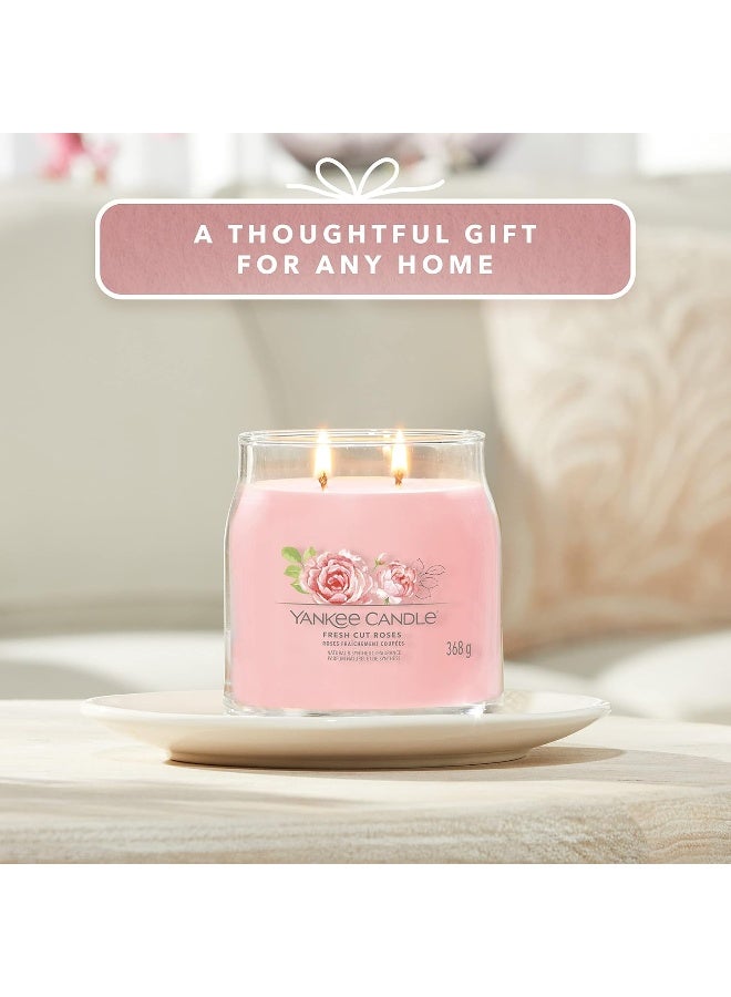 Signature Scented Candle | Fresh Cut Roses Jar Candle with Double Wicks | Soy Wax Blend Long Burning Candle | Perfect Gifts for Women