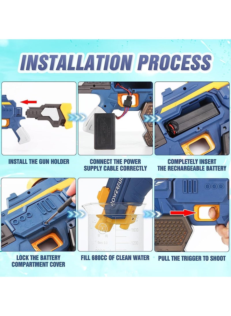 Electric Water Gun for Kids, High Pressure Water Gun Electric Powerful Squirt Guns, Automatic Large Capacity Water Blasters for Kids & Adults Summer Pool Beach Party