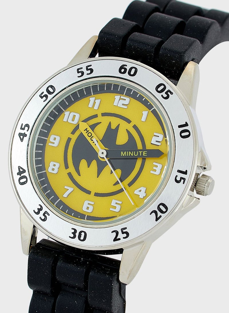 Batman Boys Time Teacher Watch black Silicon Strap, BAT9522