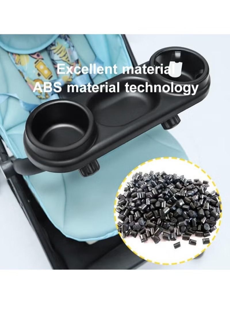 Universal Stroller Snack Tray with Cup Holder,Compatible with a Variety of Stroller handrails,ABS Material, Flexible Adjustment of The Installation