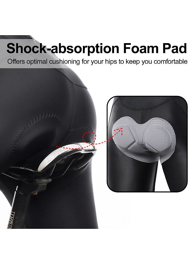 Men Cycling Shorts Padded Bike Shorts with 3 Pockets Breathable Bicycle Riding Biking Shorts Tights