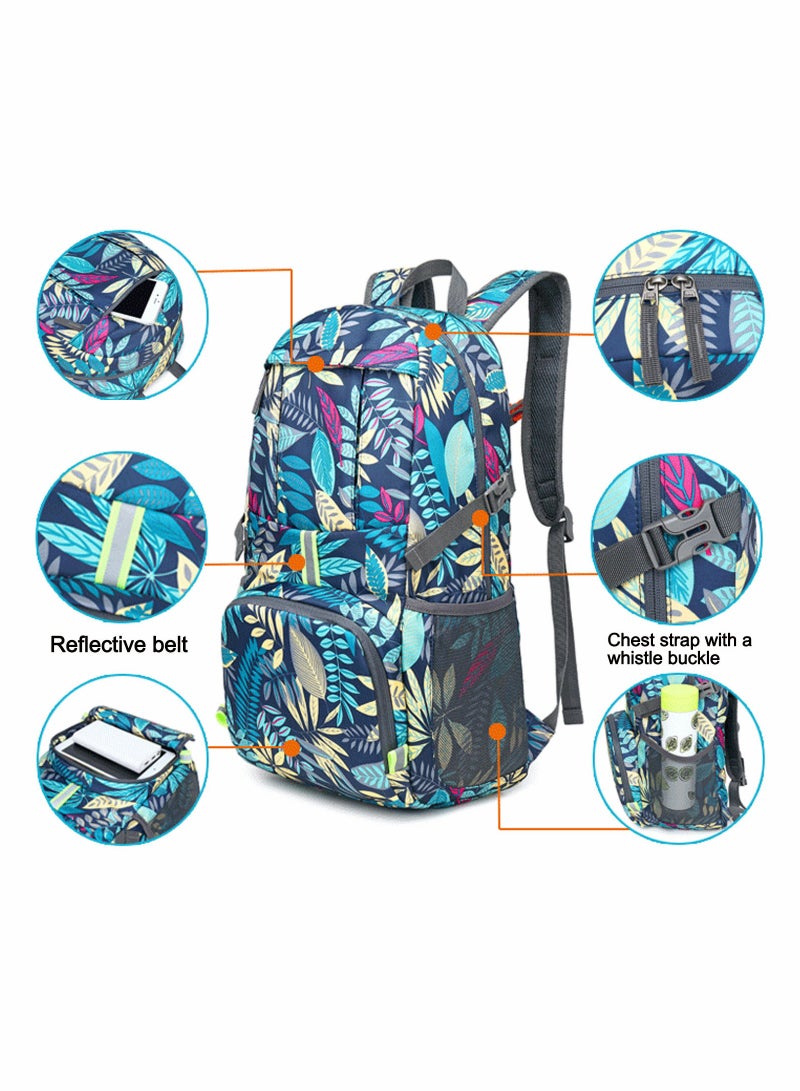 35L Lightweight Hiking Backpack Camping Packable Waterproof Daypacks Rainforest Style Knapsack for Outdoor Travel Cycling School Men Women