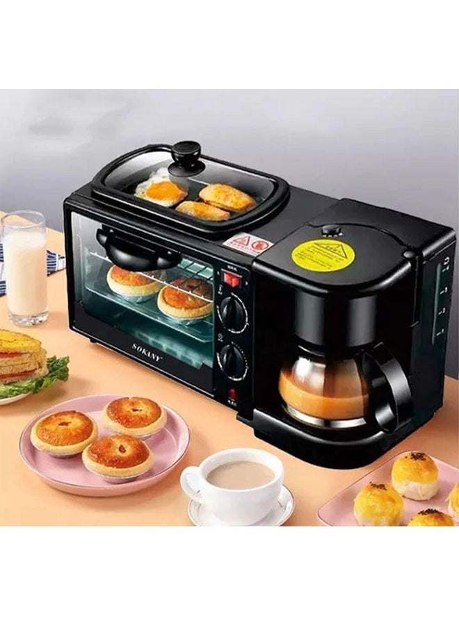 3-in-1 Multifunction Breakfast Maker Coffee Machine Electric Oven