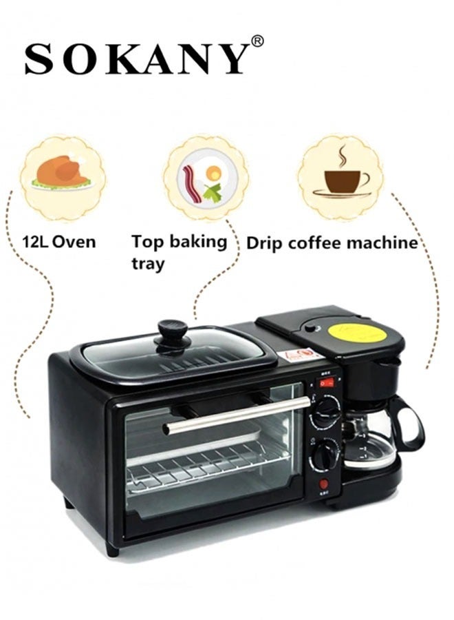 3-in-1 Multifunction Breakfast Maker Coffee Machine Electric Oven