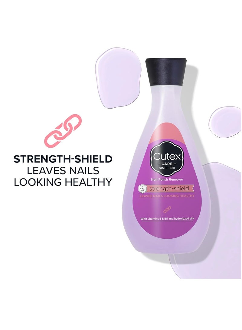 Cutex Nail Polish Remover, Strength Shield, Leaves Nails Looking Healthy, Contains Vitamins E, B5 & Hydrolyzed Silk, 6.76 Fl Oz