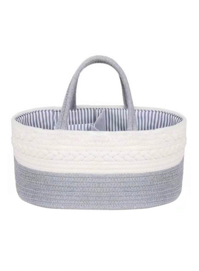 Cotton Rope Diaper Caddy - Grey