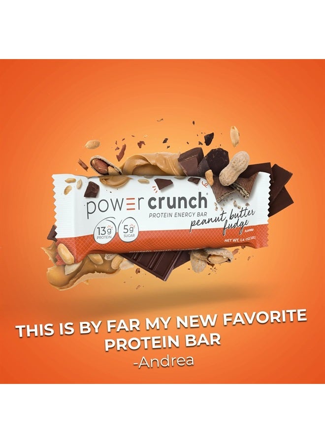 Protein Wafer Bars, High Protein Snacks with Delicious Taste, Peanut Butter Fudge, 1.4 Ounce (12 Count)