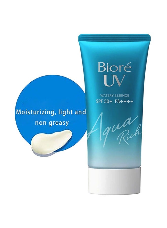 UV Watery Essence SPF 50+ PA++++ Sunscreen For Face 50g, Helps Protect Your Face From UV Rays and Moisturizes, Can Easily be Worn Alone or Under Makeup, Perfectly Blends Into Liquid Foundation