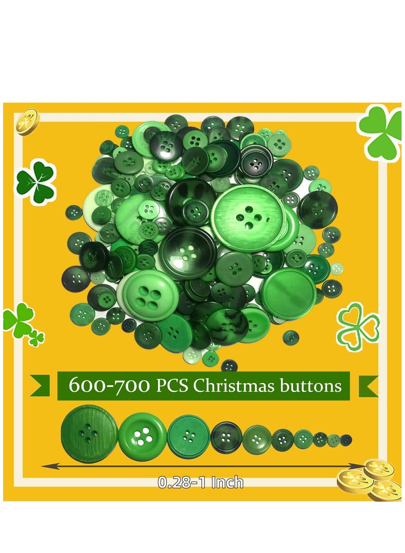 600-700 pcs Buttons for Crafts Round Resin Buttons Assorted Sizes Sewing DIY Manual Button Painting DIY Handmade Ornament Buttons 2 Holes and 4 Holes