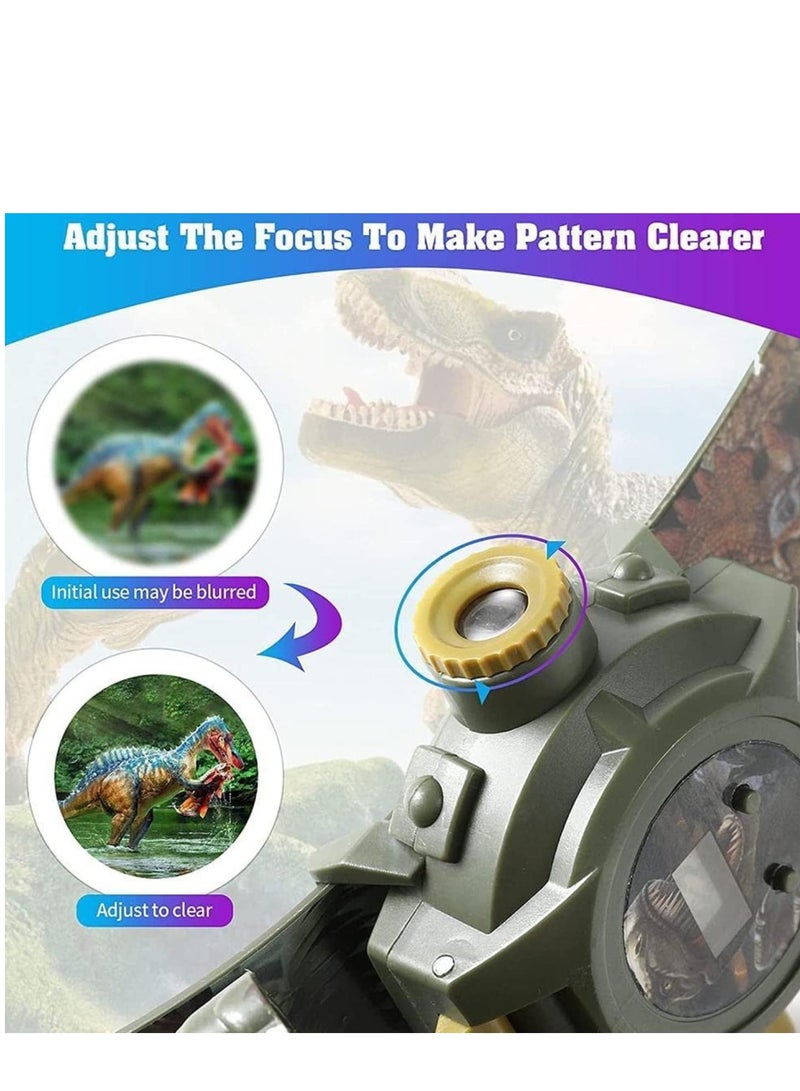 Cartoon Watch with 24 Kinds of Dinosaur Projection Pattern Cartoon Children Digital Dinosaur Watch Toy for Boys and Girls Children with Cover Adjustable Date and Time Projector Watch, Tyrannosaurus