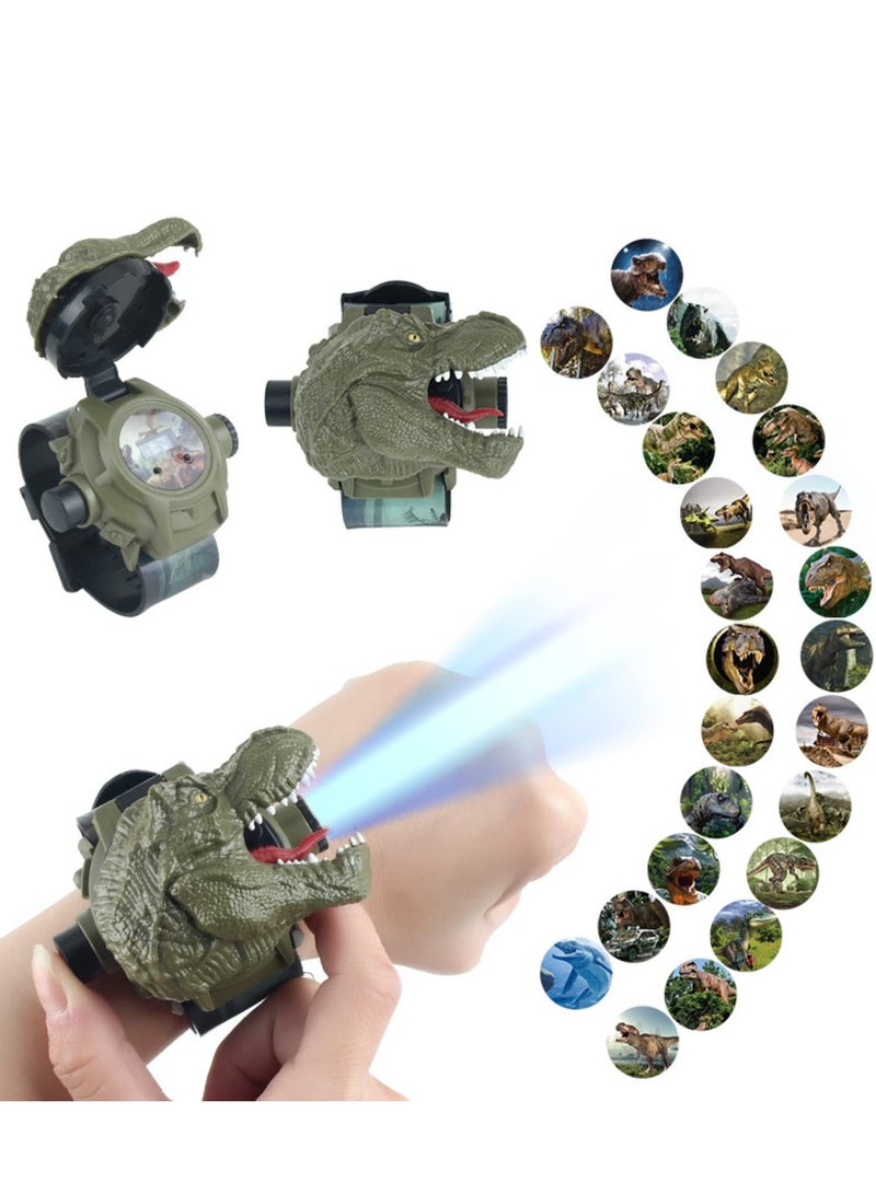 Cartoon Watch with 24 Kinds of Dinosaur Projection Pattern Cartoon Children Digital Dinosaur Watch Toy for Boys and Girls Children with Cover Adjustable Date and Time Projector Watch, Tyrannosaurus