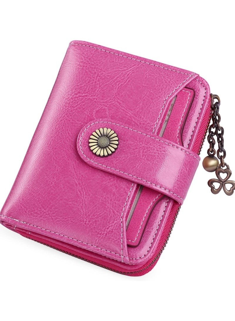 SENDEFN Purses for Women Genuine Leather Small Bifold Compact Womens Wallet with RFID Protection