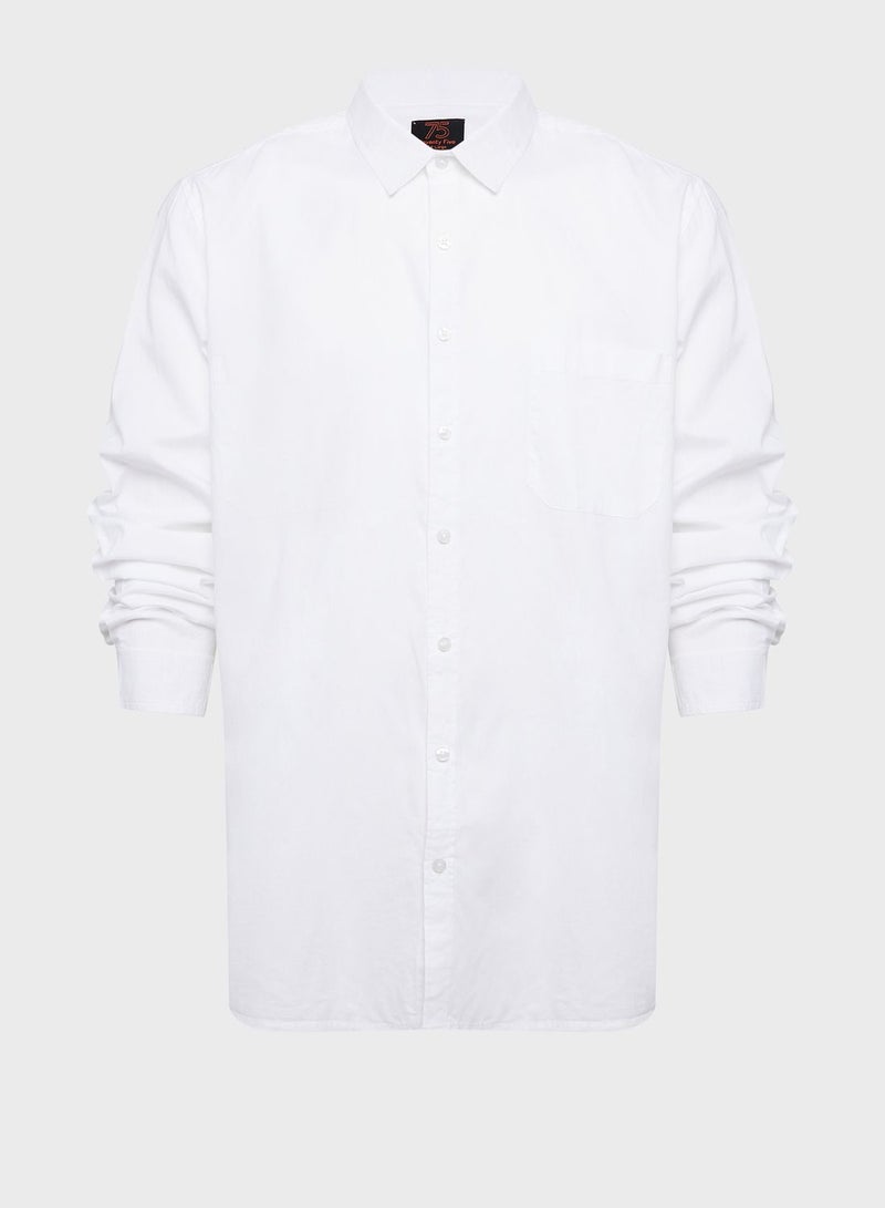 Plus Size Classic Casual Pure Cotton Shirt