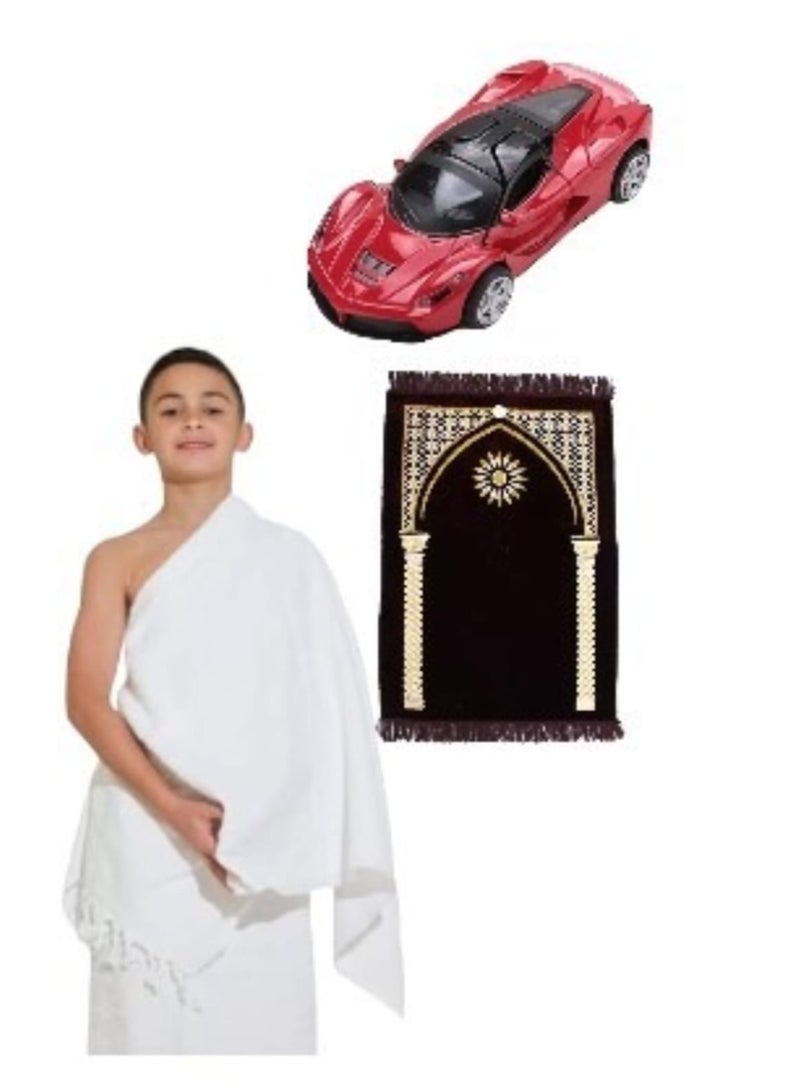 Kids ihram with musallah and a toy for age between 4 to 10 years