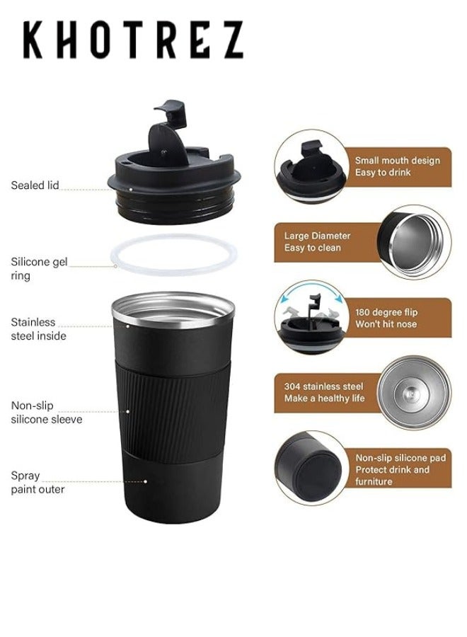 510ml Stainless Steel Insulated Travel Mug - Reusable Thermal Coffee Cup for Hot and Cold Beverages