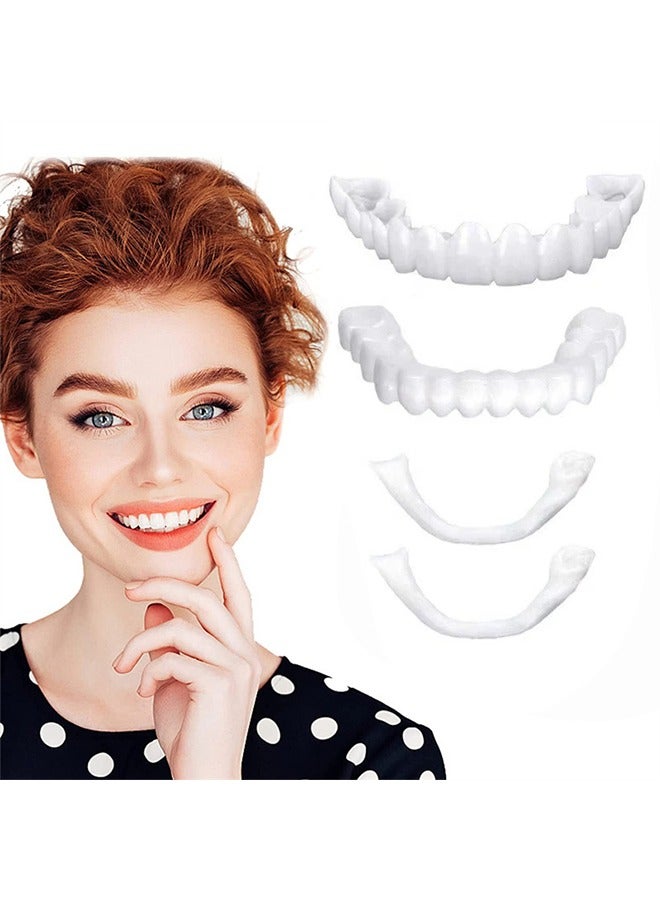 Simulated Dentures for Upper and Lower Teeth, Silicone Non-Porous Braces, Denture Decoration, Natural and Comfortable, Protect Your Teeth and Restore a Confident Smile, for Men and Women