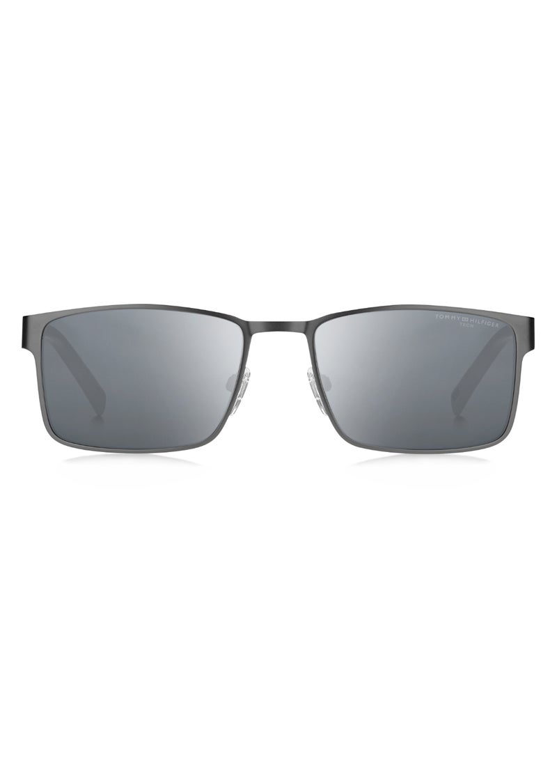 Men's UV Protection Rectangular Shape Sunglasses TH 2087/S SILVER 40 - Lens Size: 39.6 Mm - Mtrut Blk