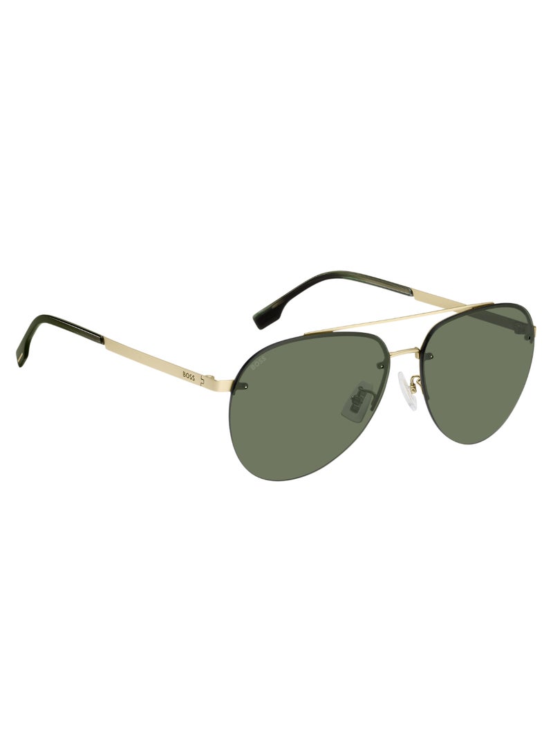 Men's Uv Protection Pilot Shape Titanium Sunglasses Boss 1537/F/Sk Green 54 - Lens Size: 53.6 Mm - Mt Gd