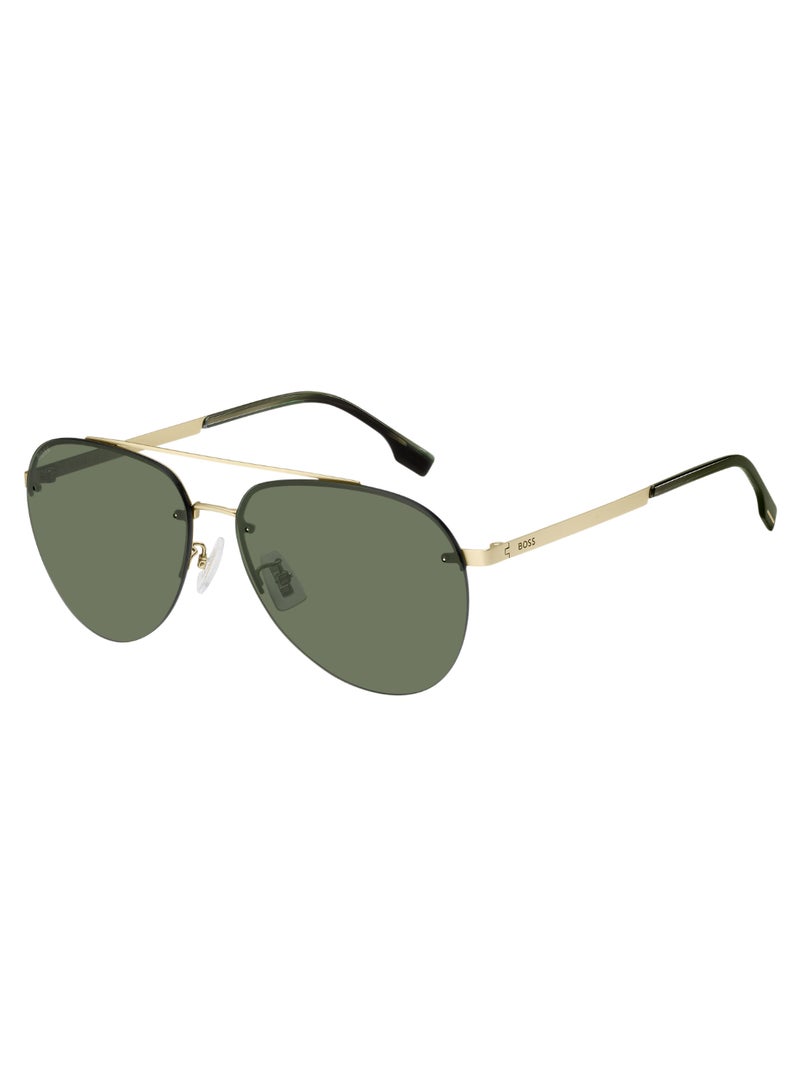 Men's Uv Protection Pilot Shape Titanium Sunglasses Boss 1537/F/Sk Green 54 - Lens Size: 53.6 Mm - Mt Gd
