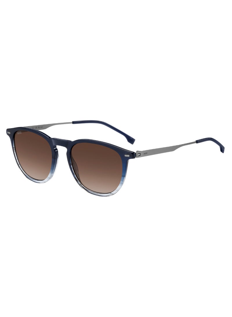 Men's UV Protection Rectangular Shape Stainless Steel Sunglasses BOSS 1639/S BROWN 44 - Lens Size: 44.3 Mm - Blhornrut