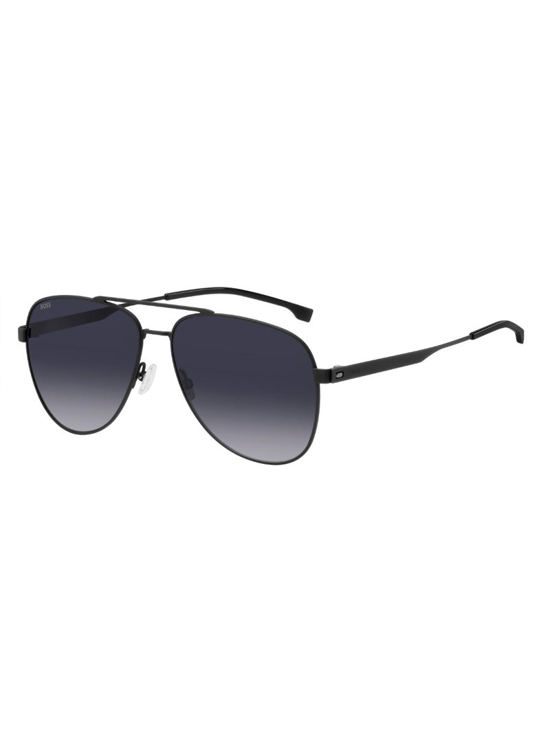 Men's UV Protection Pilot Shape Stainless Steel Sunglasses BOSS 1641/S GREY 51 - Lens Size: 51.1 Mm - Mtt Black