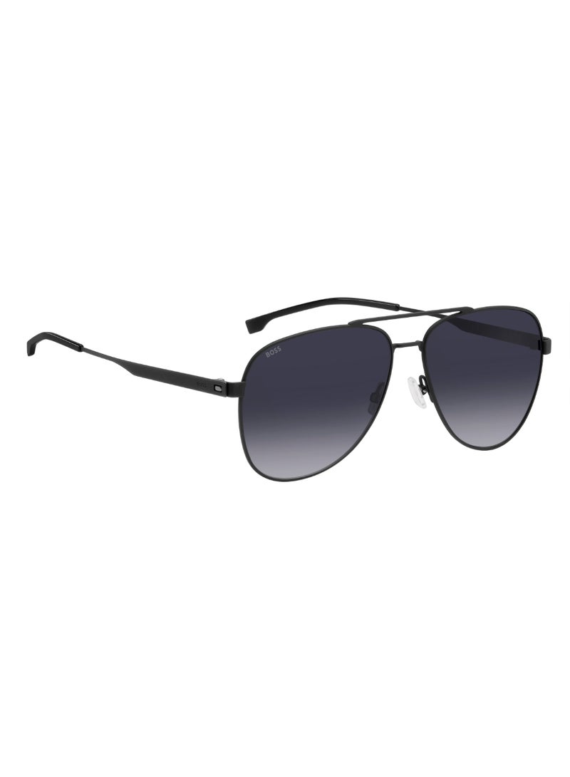 Men's UV Protection Pilot Shape Stainless Steel Sunglasses BOSS 1641/S GREY 51 - Lens Size: 51.1 Mm - Mtt Black