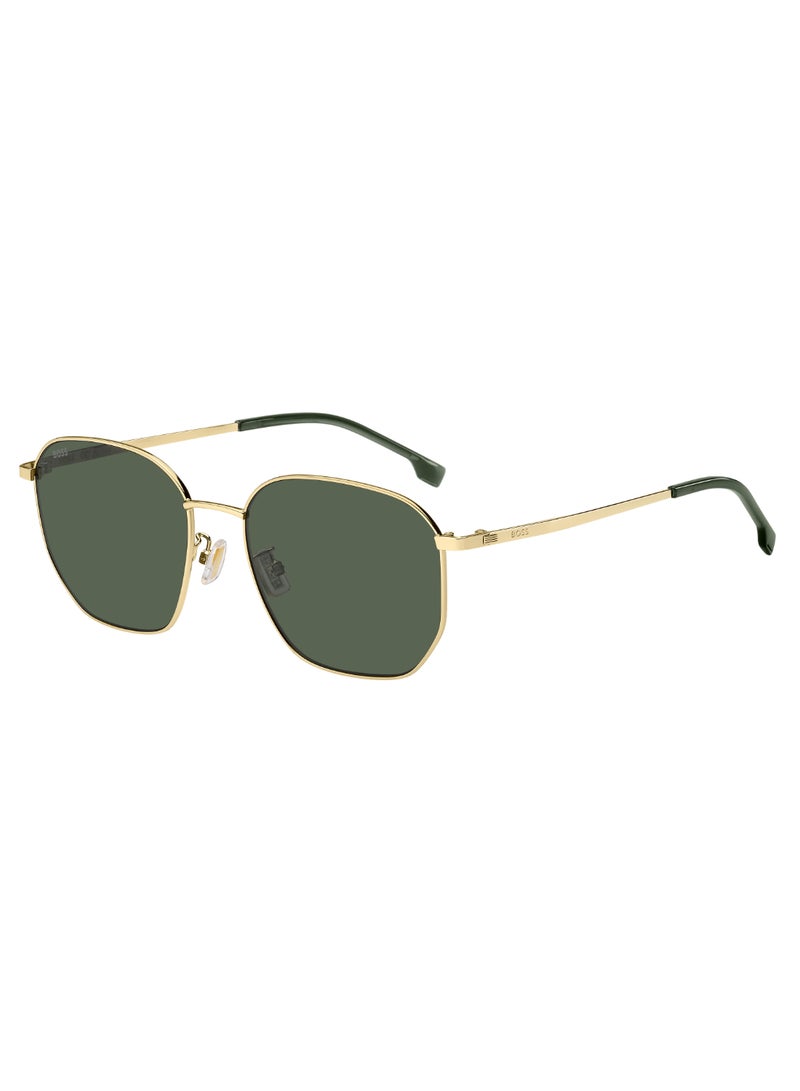 Men's UV Protection Rectangular Shape Titanium Sunglasses BOSS 1673/F/SK GREEN 49 - Lens Size: 49.2 Mm - Gold