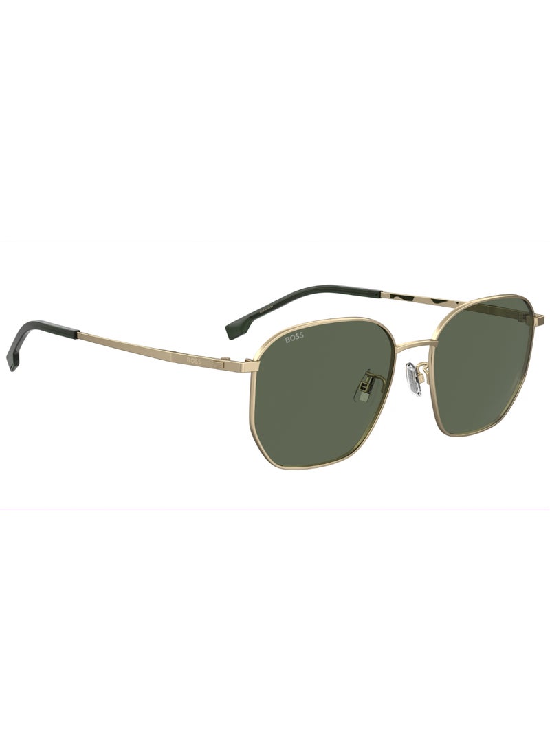 Men's UV Protection Rectangular Shape Titanium Sunglasses BOSS 1673/F/SK GREEN 49 - Lens Size: 49.2 Mm - Gold